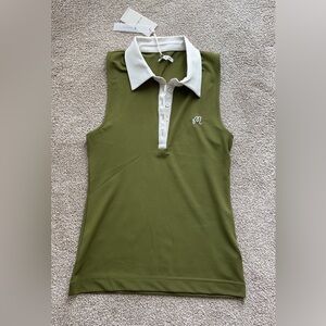 Malbon Claudia sleeveless polo Olive Size XS NWT